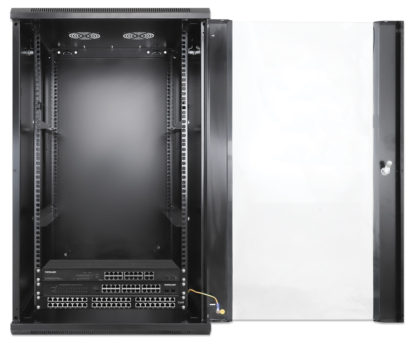20U 19" Wall Mount Network Cabinet, 600 mm (23.6 in.) Depth, Black Image 7