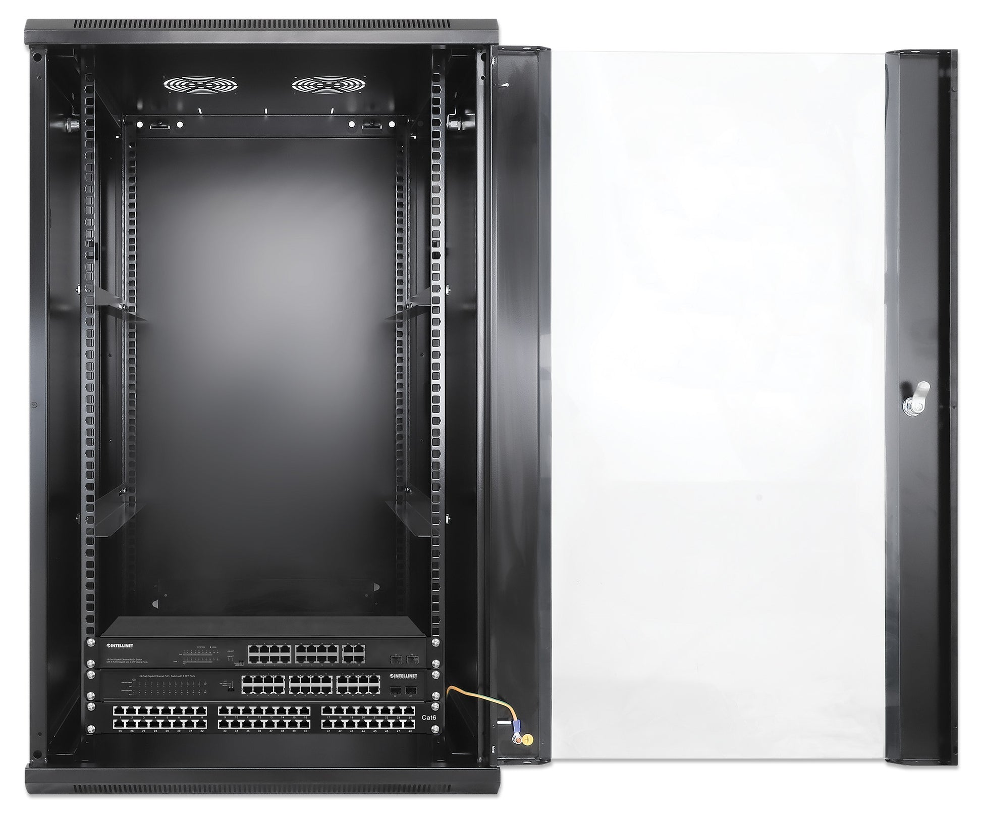 20U 19" Wall Mount Network Cabinet, 600 mm (23.6 in.) Depth, Black Image 7