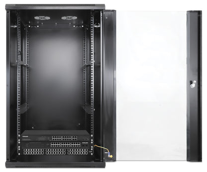 20U 19" Wall Mount Network Cabinet, 600 mm (23.6 in.) Depth, Black Image 7