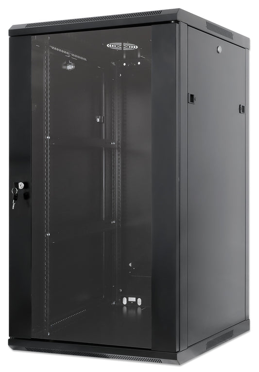 20U 19" Wall Mount Network Cabinet, 600 mm (23.6 in.) Depth, Black Image 1