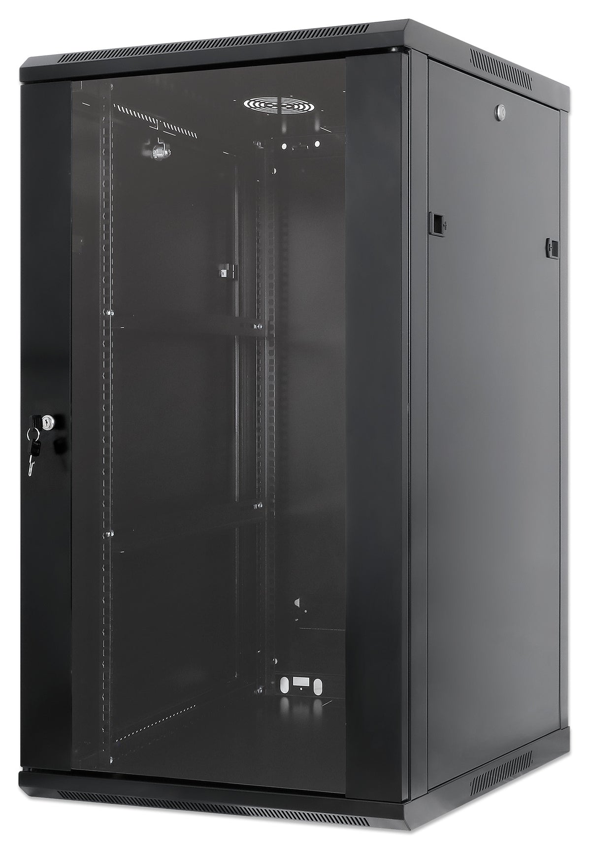 20U 19" Wall Mount Network Cabinet, Standard Line, 600 mm (23.6 in.) Depth, Black Image 1