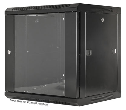 9U 19" Wall Mount Network Cabinet, Standard Line, 600 mm (23.6 in.) Depth, Black Image 1