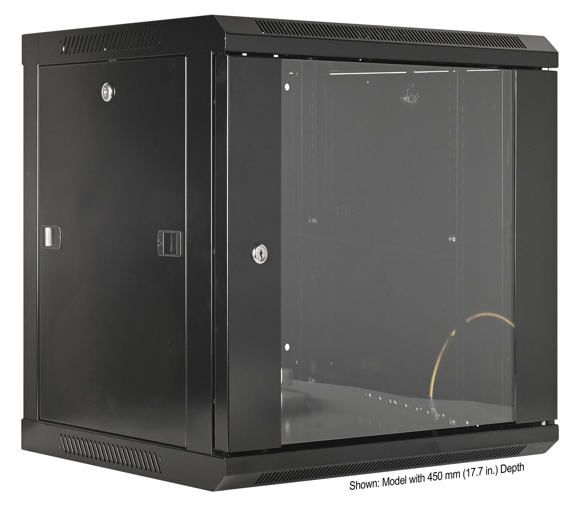9U 19" Wall Mount Network Cabinet, Standard Line, 600 mm (23.6 in.) Depth, Black Image 2