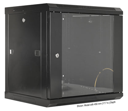 9U 19" Wall Mount Network Cabinet, Standard Line, 600 mm (23.6 in.) Depth, Black Image 2