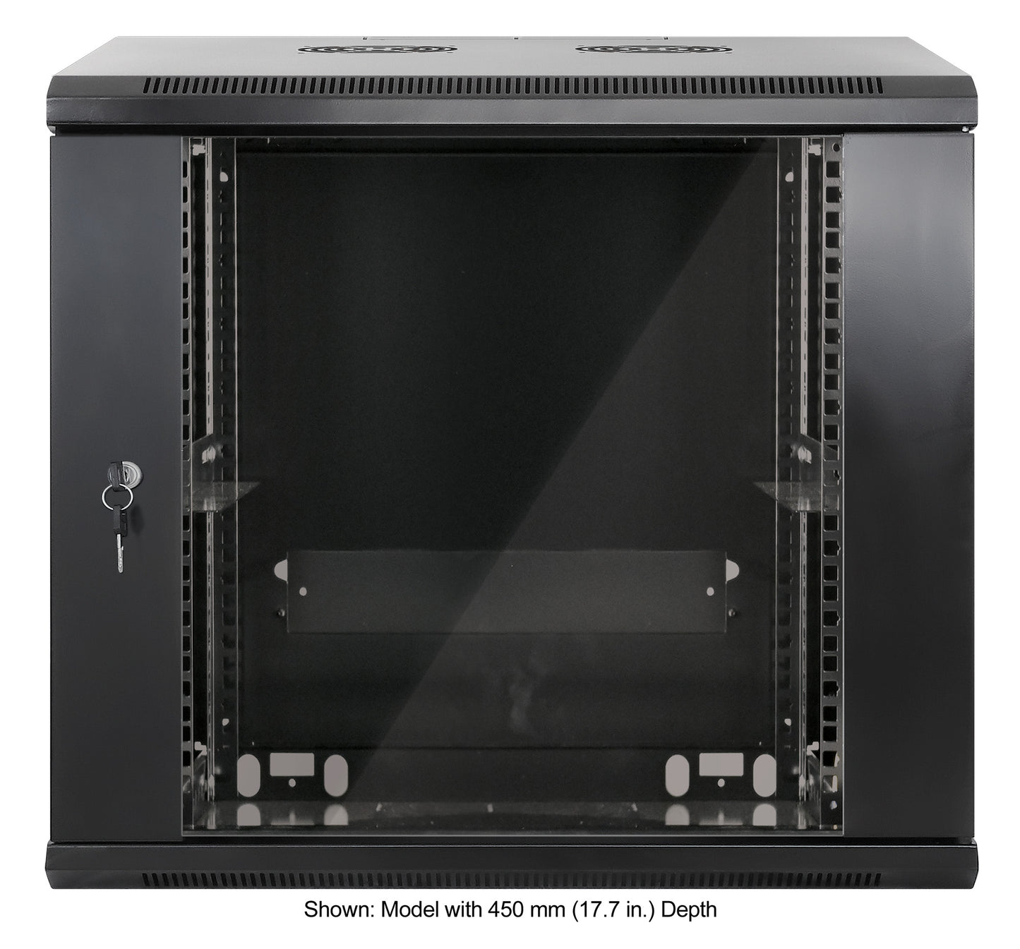 9U 19" Wall Mount Network Cabinet, Standard Line, 600 mm (23.6 in.) Depth, Black Image 3