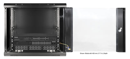 9U 19" Wall Mount Network Cabinet, Standard Line, 600 mm (23.6 in.) Depth, Black Image 7