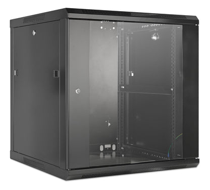 12U 19" Wall Mount Network Cabinet, Standard Line, 600 mm (23.6 in.) Depth, Black Image 2