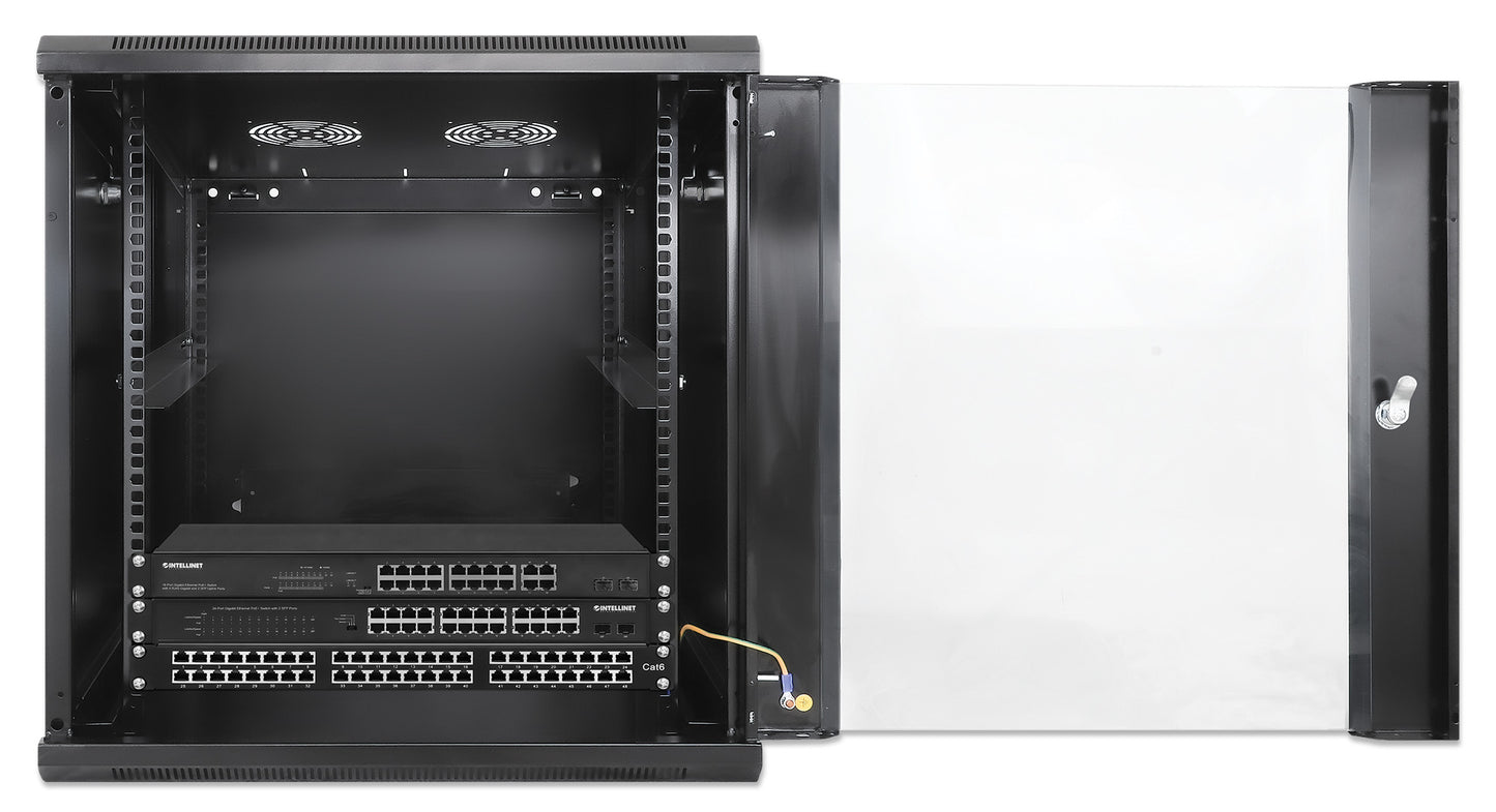 12U 19" Wall Mount Network Cabinet, Standard Line, 600 mm (23.6 in.) Depth, Black Image 7