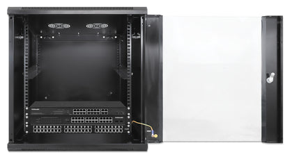 12U 19" Wall Mount Network Cabinet, Standard Line, 600 mm (23.6 in.) Depth, Black Image 7