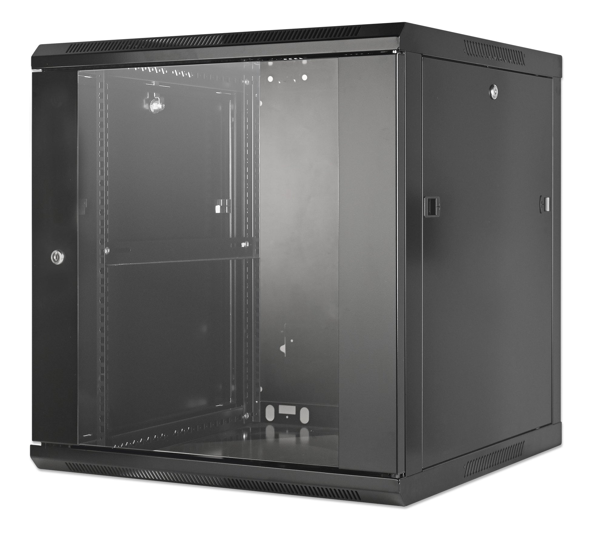 12U 19" Wall Mount Network Cabinet, Standard Line, 600 mm (23.6 in.) Depth, Black Image 1