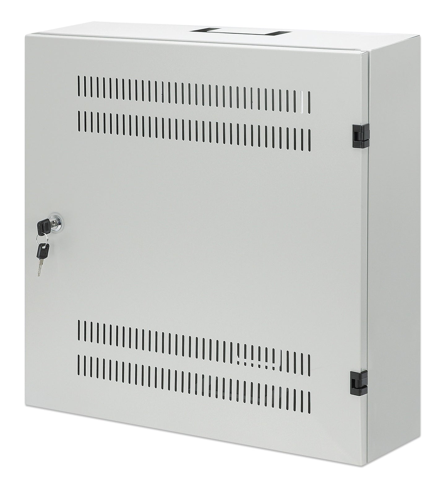 Low-Profile 19" Wall Mount Network Cabinet with 4U Horizontal and 2U Vertical Rails, Gray Image 1