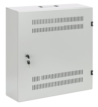 Low-Profile 19" Wall Mount Network Cabinet with 4U Horizontal and 2U Vertical Rails, Gray Image 2