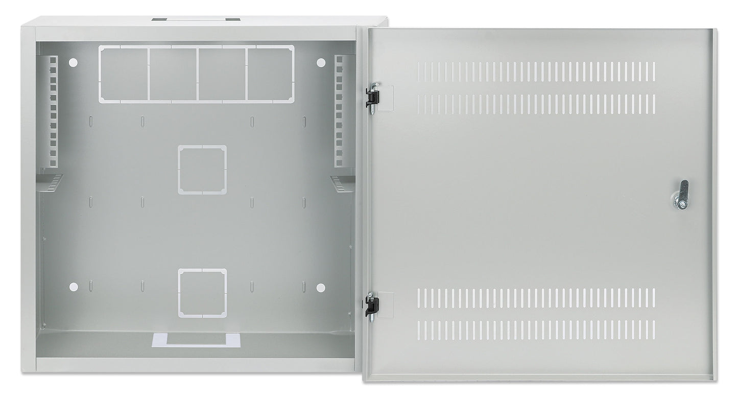 Low-Profile 19" Wall Mount Network Cabinet with 4U Horizontal and 2U Vertical Rails, Gray Image 5