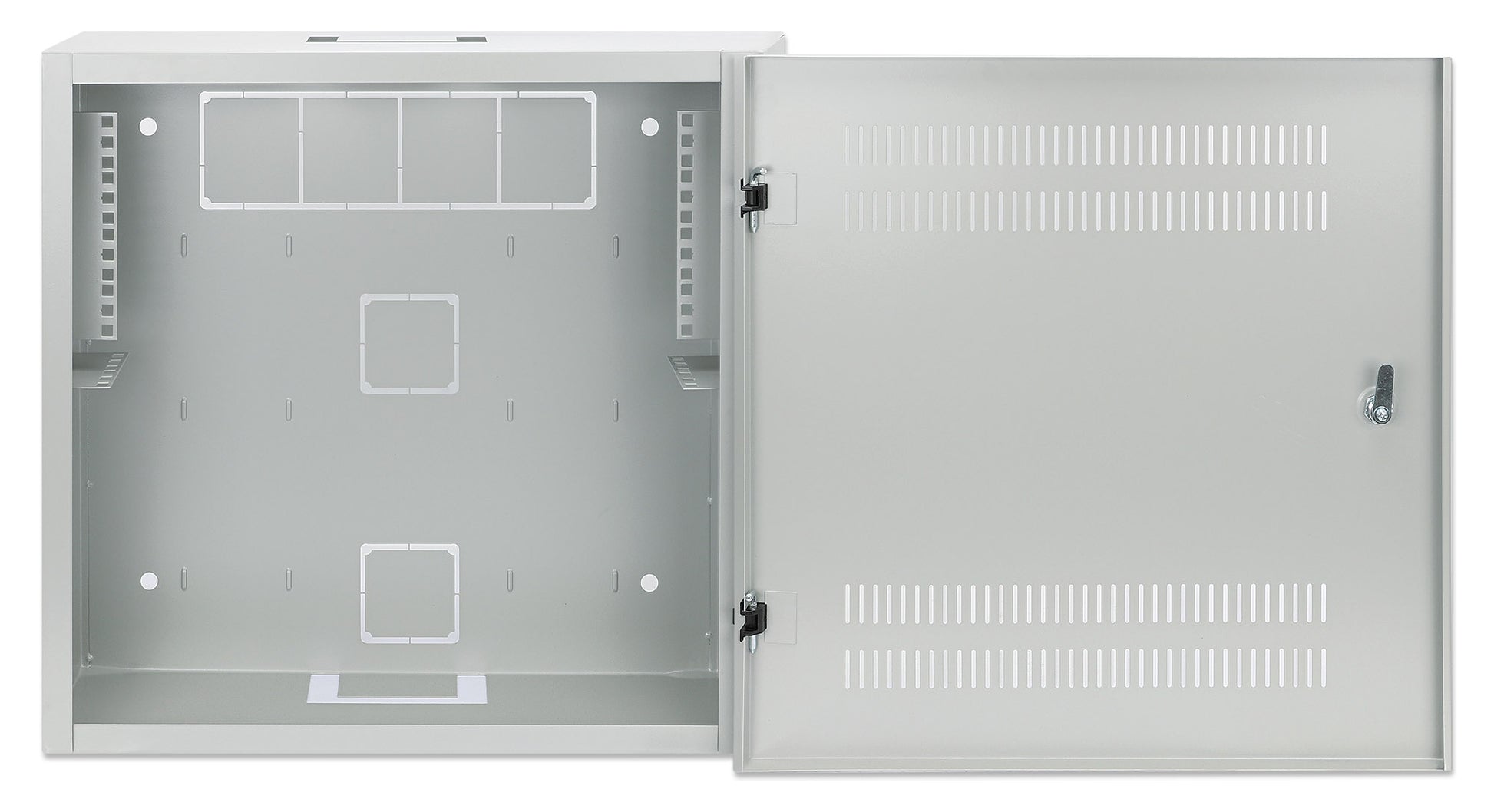 Low-Profile 19" Wall Mount Network Cabinet with 4U Horizontal and 2U Vertical Rails, Gray Image 5