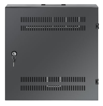 Low-Profile 19" Wall Mount Network Cabinet with 4U Horizontal and 2U Vertical Rails, Black Image 3