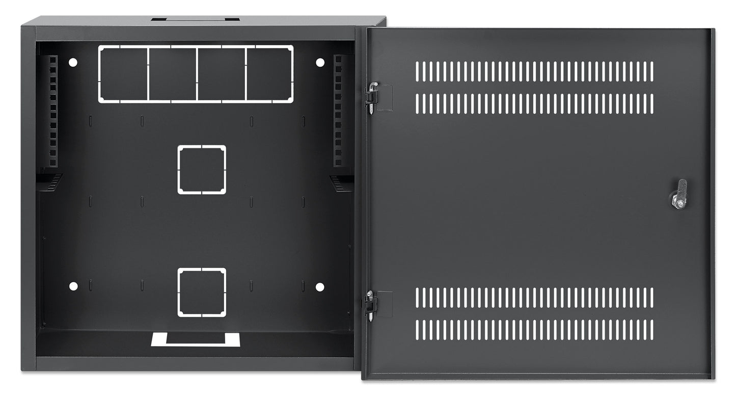 Low-Profile 19" Wall Mount Network Cabinet with 4U Horizontal and 2U Vertical Rails, Black Image 5