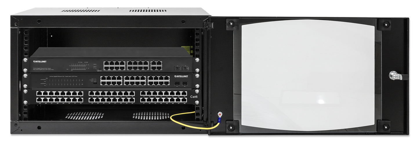 6U 19" Swing Out Wall Mount Network Cabinet, Standard Line, 450 mm (17.7 in.) Depth, Black Image 4