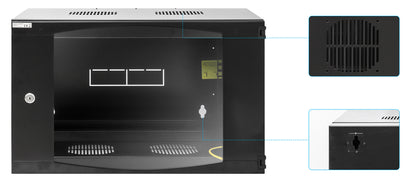6U 19" Swing Out Wall Mount Network Cabinet, Standard Line, 450 mm (17.7 in.) Depth, Black Image 8