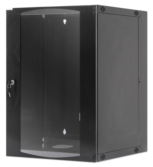 15U 19" Swing Out Wall Mount Network Cabinet, Standard Line, 450 mm (17.7 in.) Depth, Black Image 1