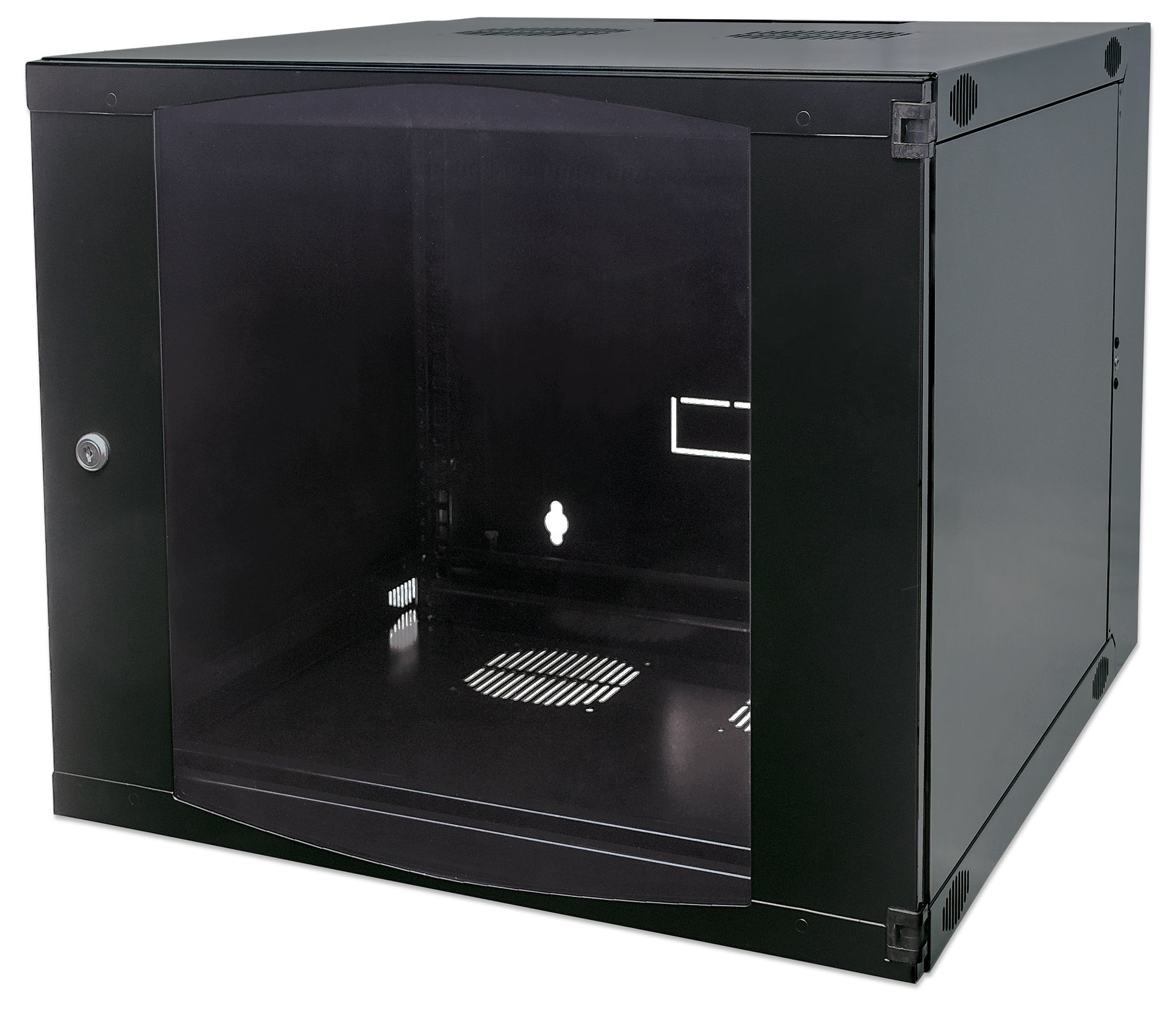 9U 19" Swing Out Wall Mount Network Cabinet, Standard Line, 600 mm (23.6 in.) Depth, Black Image 1