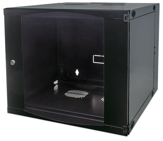 12U 19" Swing Out Wall Mount Network Cabinet, 600 mm (23.6 in.) Depth, Black Image 1