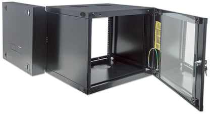 12U 19" Swing Out Wall Mount Network Cabinet, 600 mm (23.6 in.) Depth, Black Image 12