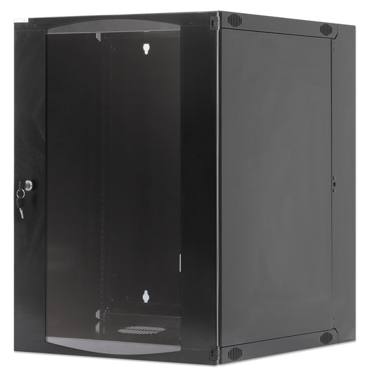 15U 19" Swing Out Wall Mount Network Cabinet, 600 mm (23.6 in.) Depth, Black Image 1