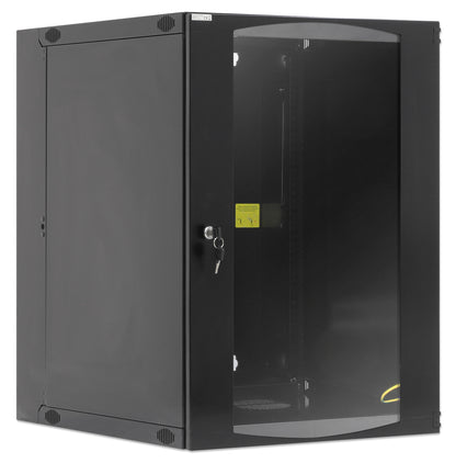 15U 19" Swing Out Wall Mount Network Cabinet, 600 mm (23.6 in.) Depth, Black Image 2