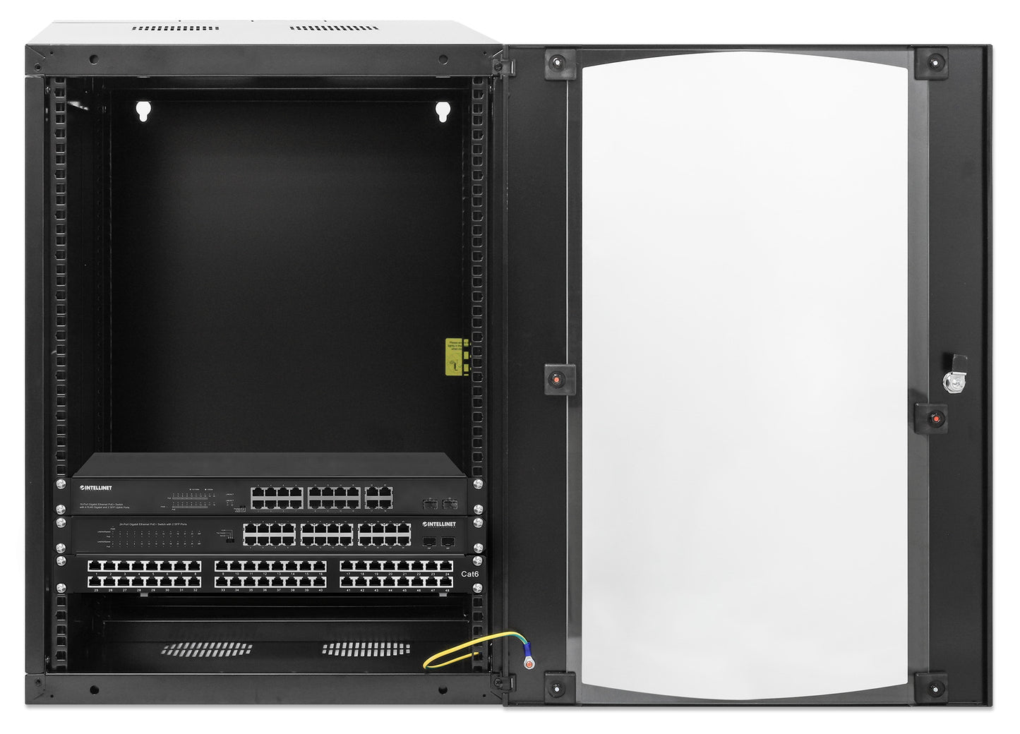 15U 19" Swing Out Wall Mount Network Cabinet, 600 mm (23.6 in.) Depth, Black Image 7