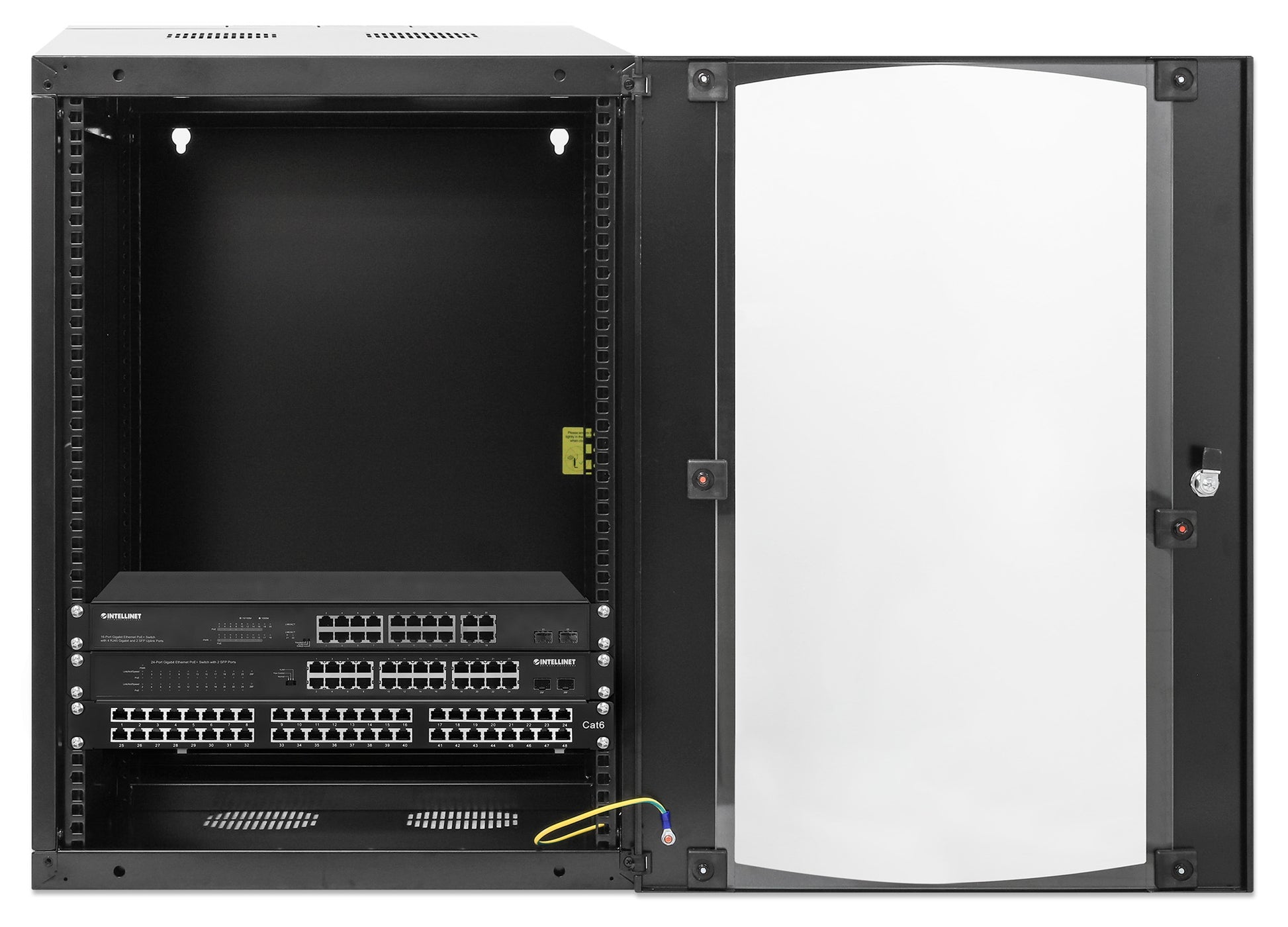 15U 19" Swing Out Wall Mount Network Cabinet, 600 mm (23.6 in.) Depth, Black Image 7