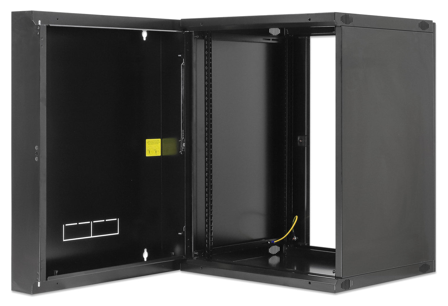 15U 19" Swing Out Wall Mount Network Cabinet, 600 mm (23.6 in.) Depth, Black Image 12