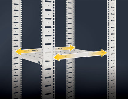 19" Shelf with Variable Rails for Fixed Mounting, Shelf Depth 550 mm, Gray Image 5