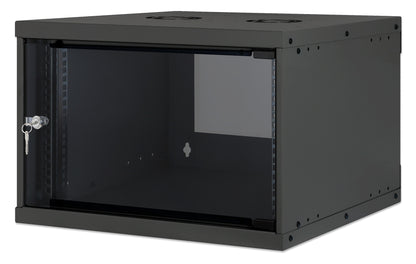 6U 19" Wall Mount Network Cabinet, Basic Line, 400 mm Depth, Black Image 1