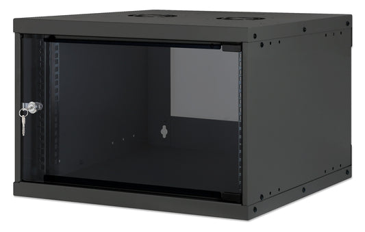 6U 19" Wall Mount Network Cabinet, Basic Line, 400 mm Depth, Black Image 1