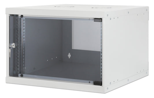 6U 19" Wall Mount Network Cabinet, Basic Line, 400 mm Depth, Gray Image 1