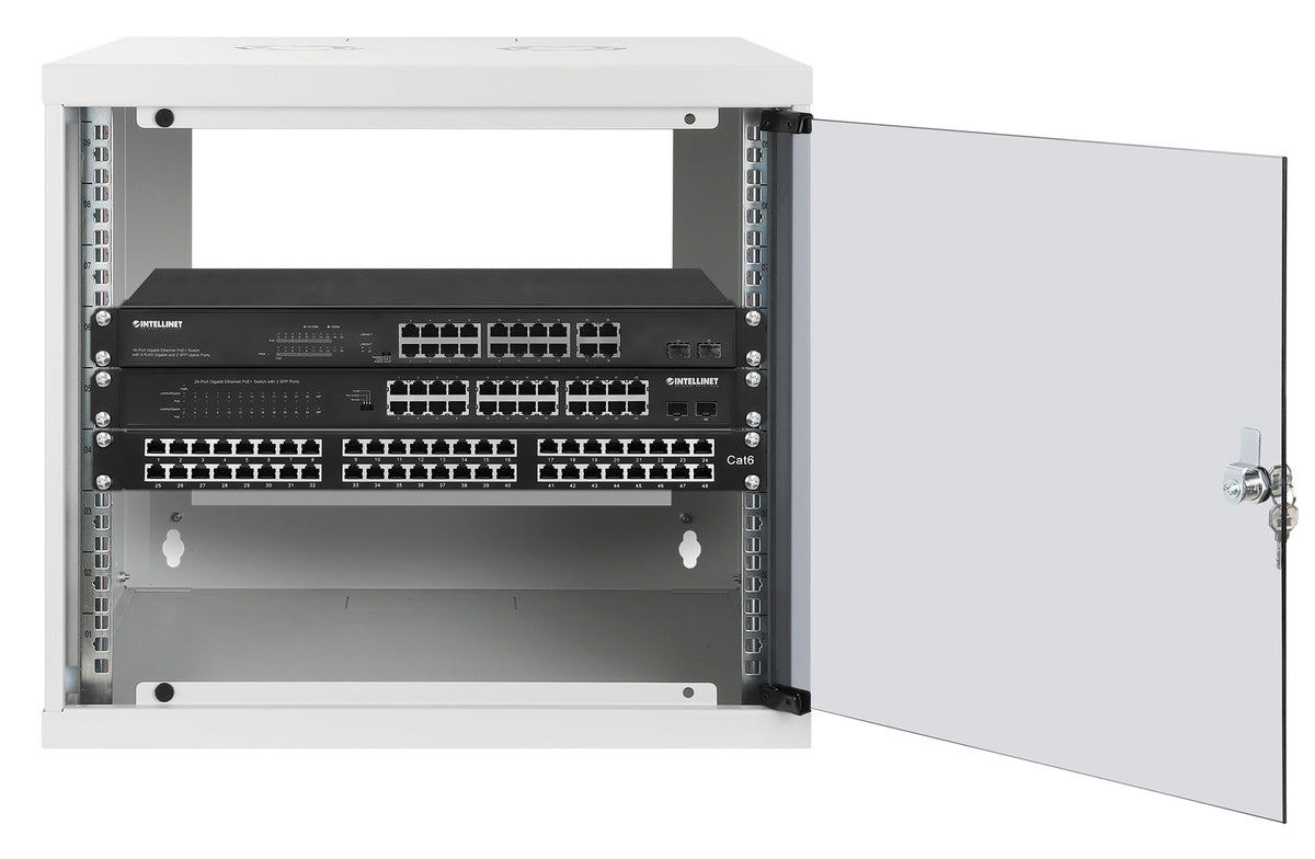 9U 19" Wall Mount Network Cabinet, Basic Line, 400 mm Depth, Gray Image 4
