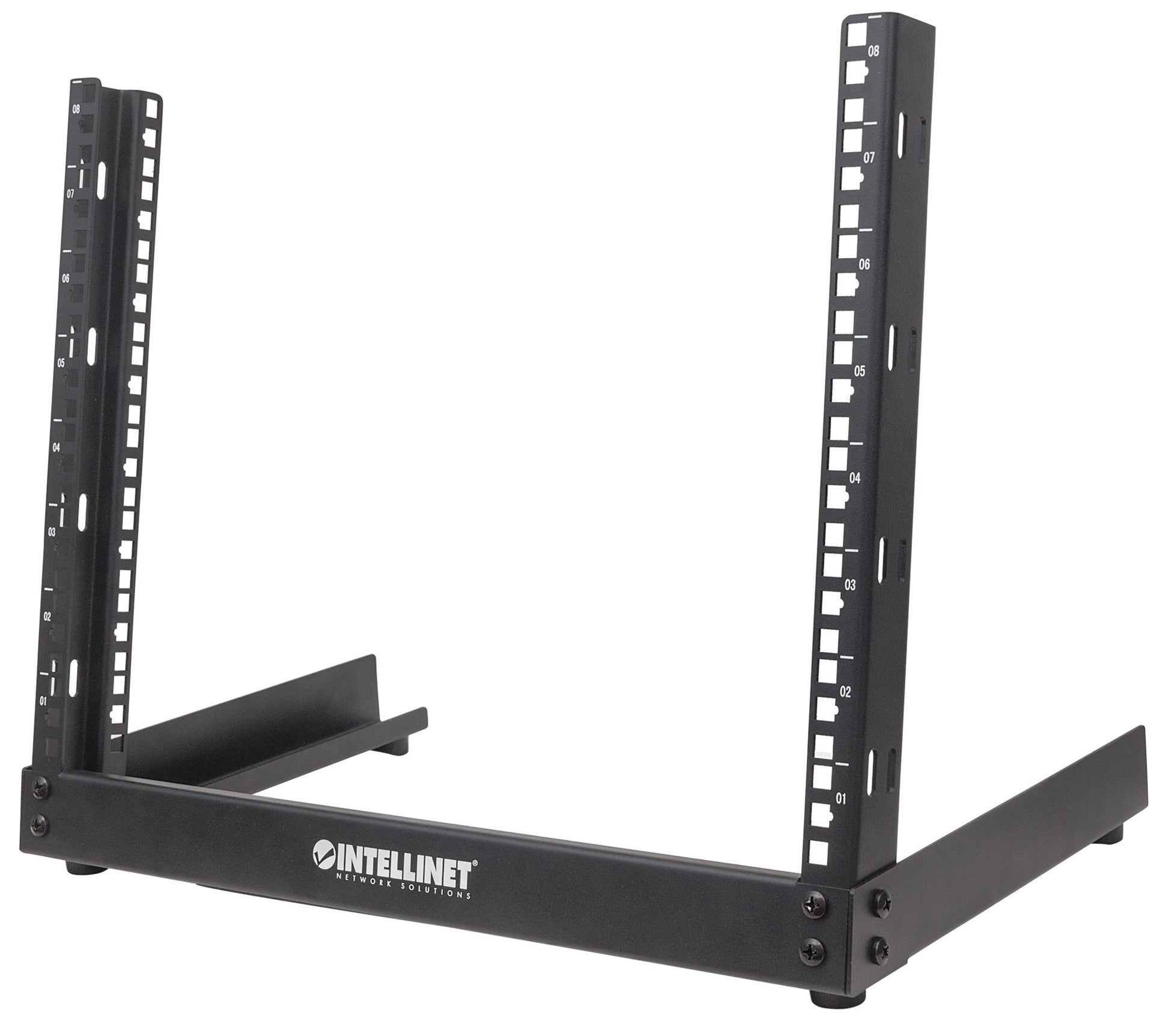 19" Desktop 2-Post Open Frame Network Rack, 8U Image 1