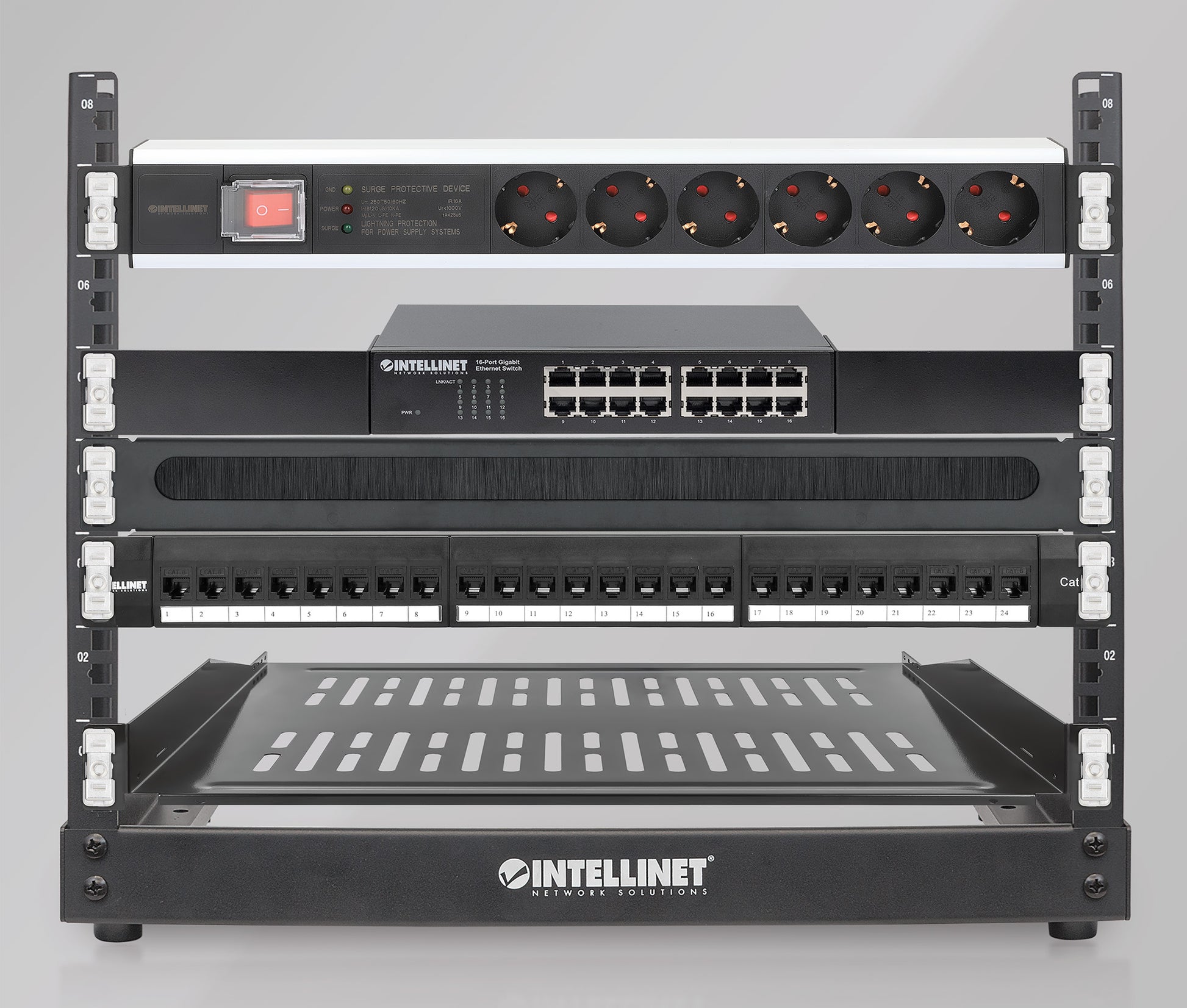 19" Desktop 2-Post Open Frame Network Rack, 8U Image 5