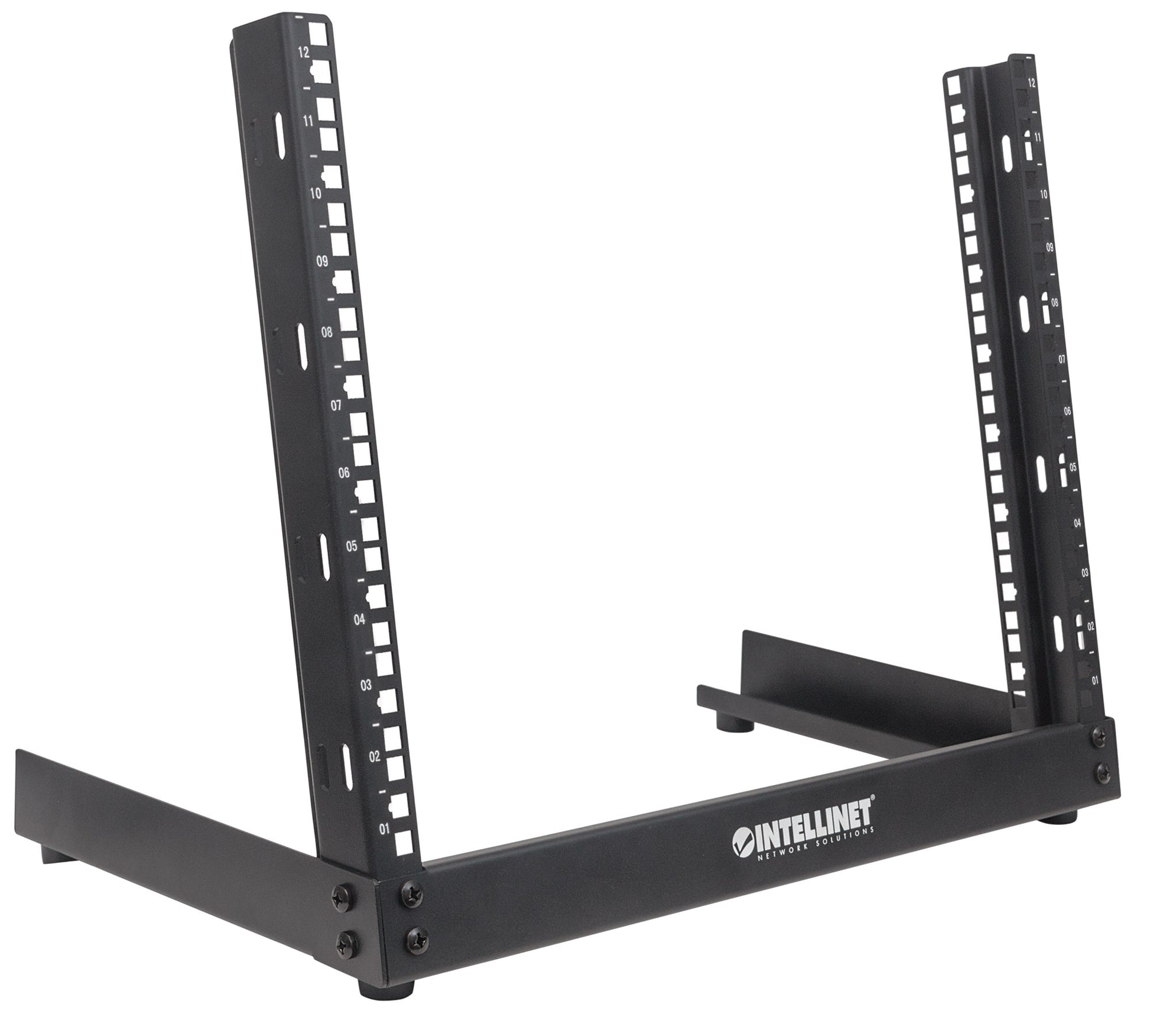 19" Desktop 2-Post Open Frame Network Rack, 12U Image 2