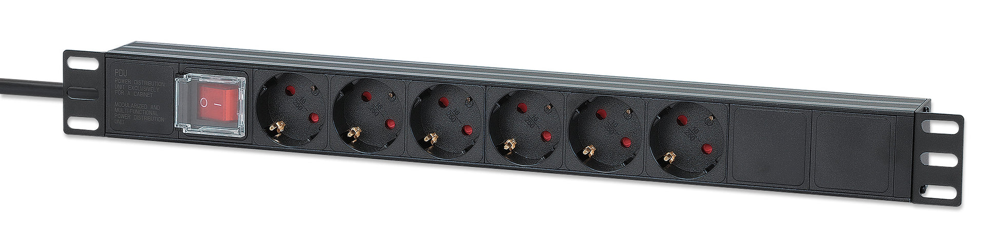 19" 1U Rackmount 6-Output Power Distribution Unit (PDU) Image 1