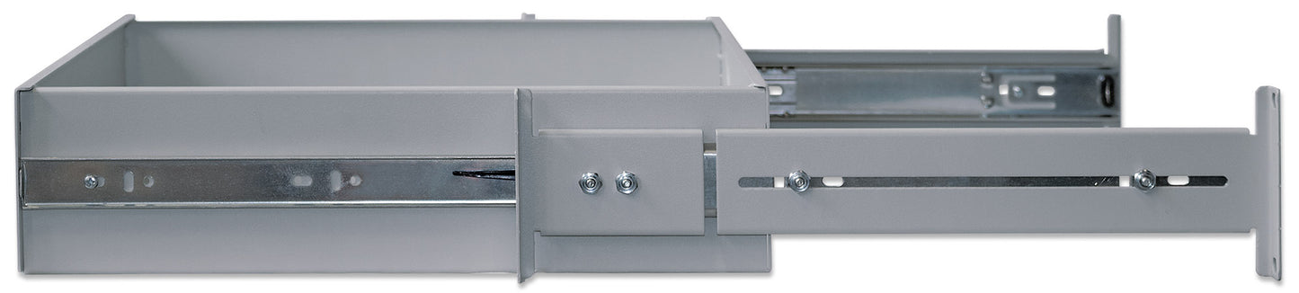 19" Storage Drawer Shelf, 2U, 350 mm Depth, Gray Image 8