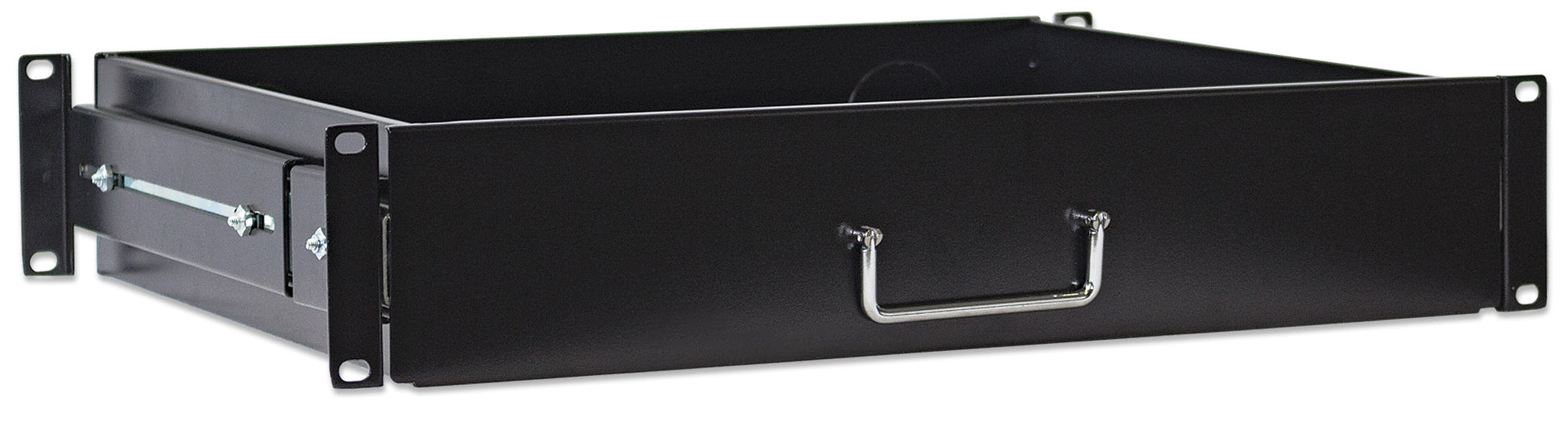 19" Storage Drawer Shelf, 2U, 350 mm Depth, Black Image 2