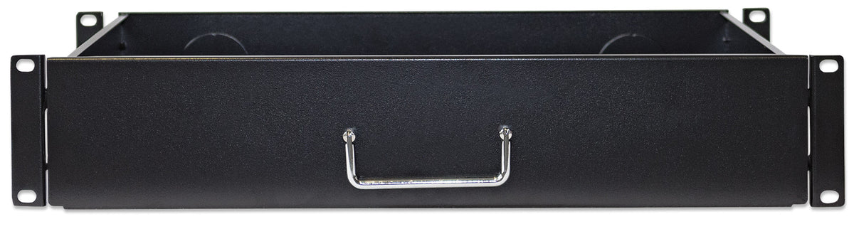 19" Storage Drawer Shelf, 2U, 350 mm Depth, Black Image 3