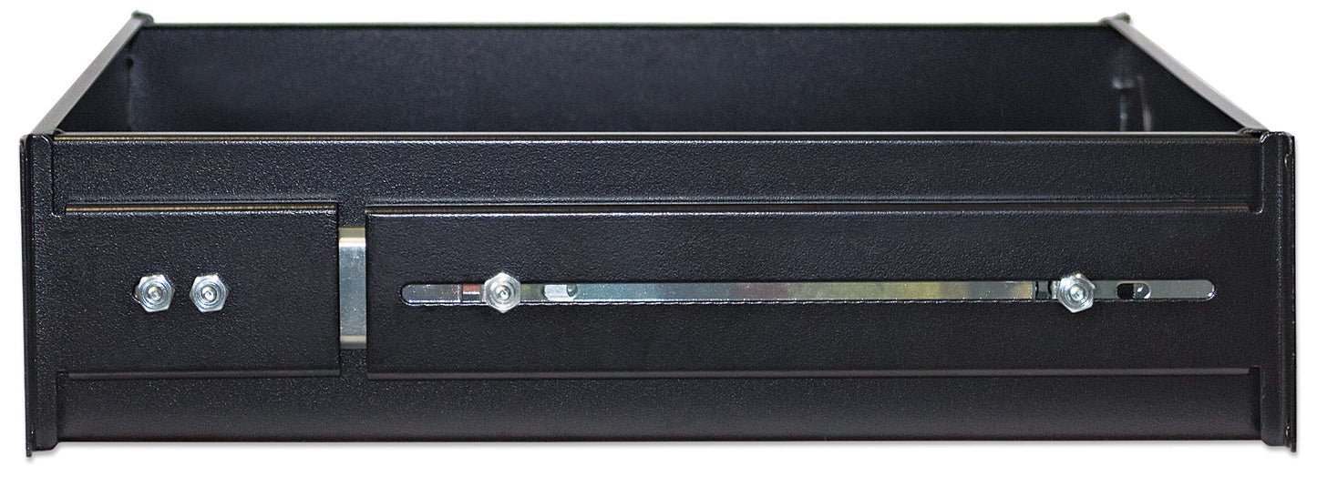 19" Storage Drawer Shelf, 2U, 350 mm Depth, Black Image 5