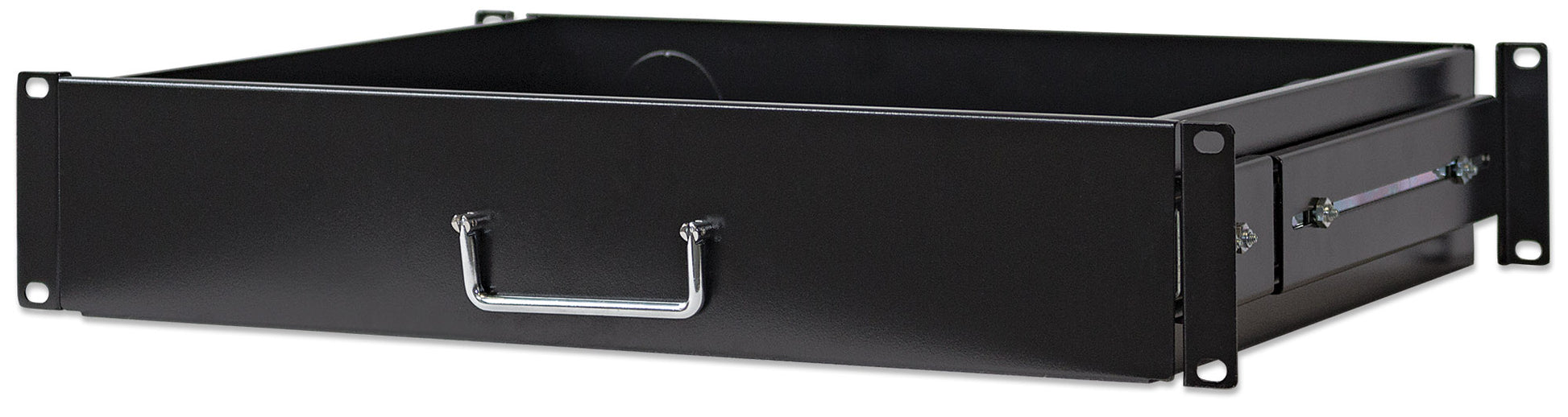 19" Storage Drawer Shelf, 2U, 350 mm Depth, Black Image 1
