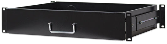 19" Storage Drawer Shelf, 2U, 350 mm Depth, Black Image 1