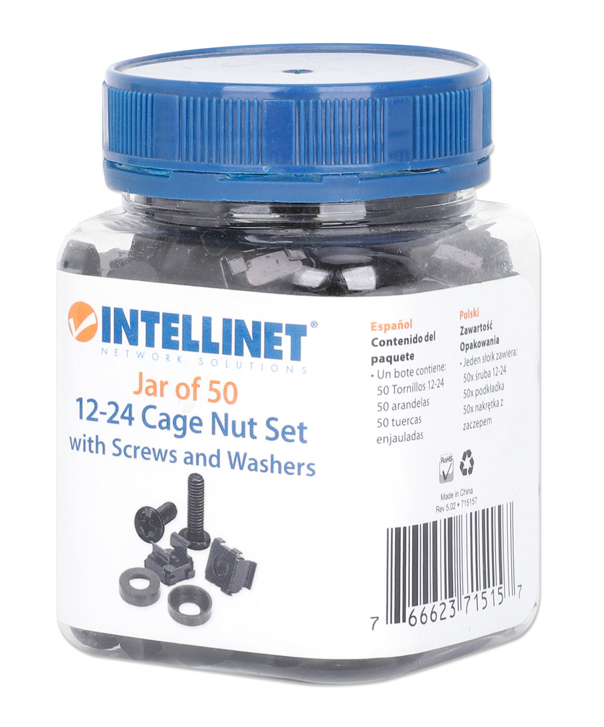 12-24 Cage Nut Set, 50-Pack Packaging Image 2