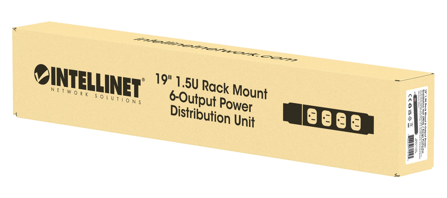19" 1U Rack Mount 7-Output Power Distribution Unit (PDU) / Surge Protector Packaging Image 2