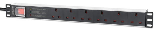 19" 1U Rack Mount 6-Output Power Distribution Unit (PDU) / Surge Protector Image 1