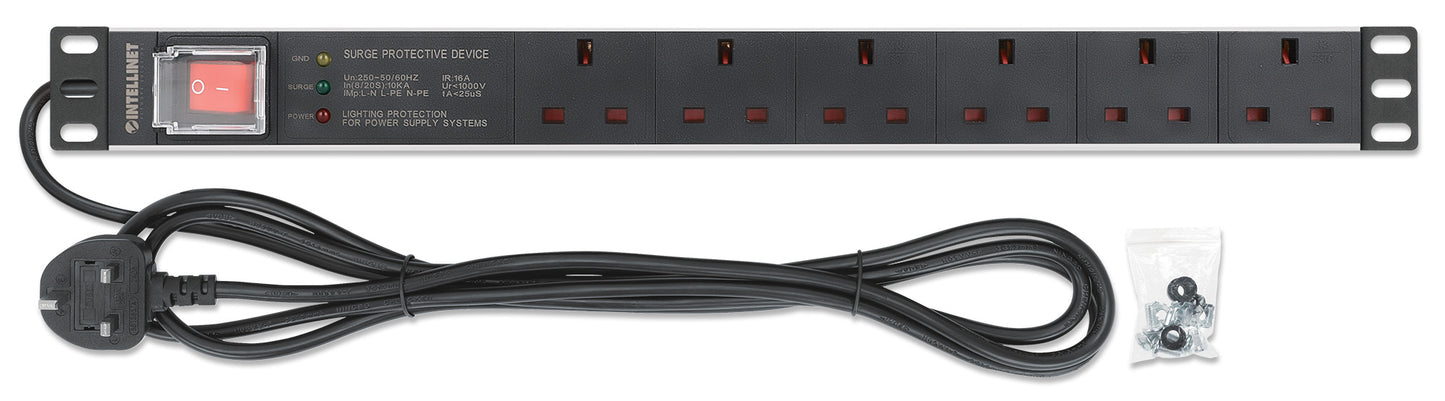 19" 1U Rack Mount 6-Output Power Distribution Unit (PDU) / Surge Protector Image 6